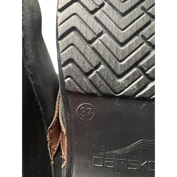 Dansko Shandi Milled Nubuck Mules Clogs Black Leather Tassels EU Size 37 (6.5-7) - Picture 10 of 10